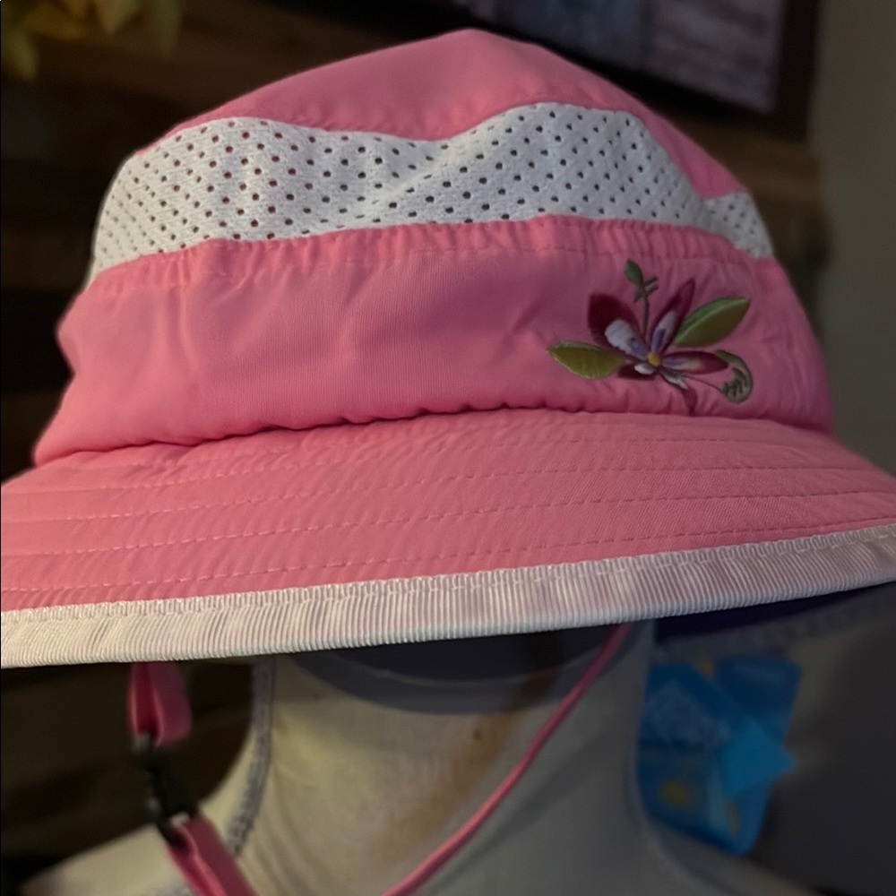 Pink Floral Infant/Baby Bucket Sun Hat made by Sun Day Afternoons UPF 50+